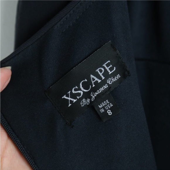 Xscape jewel, elegant maxi, navy blue, open back dress 8 - Picture 5 of 10